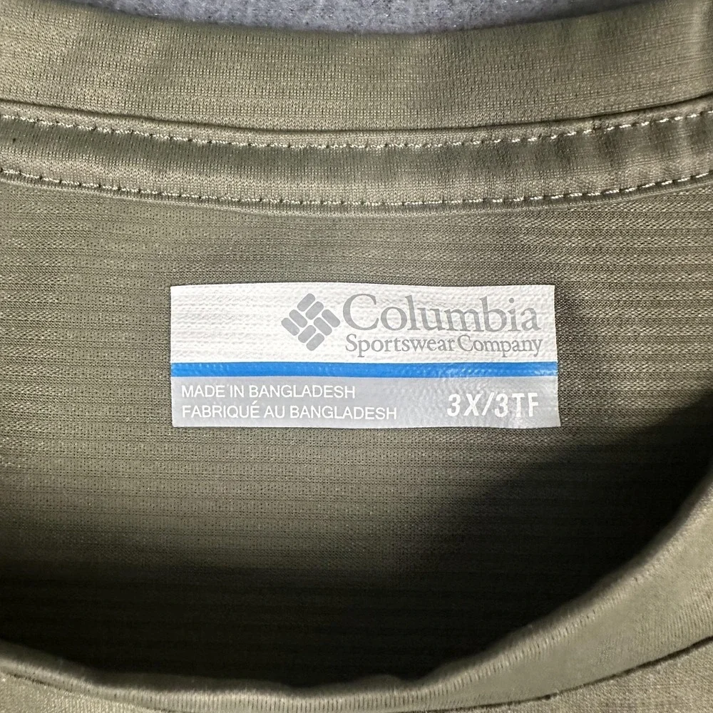 Columbia Omni-Wick Shirt Mens 3XL Green Short Sleeve Crewneck Athletic Tee‎ Top